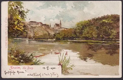 Znaim, die Burg - Znojmo Böhmen Bohemia Czech Cechy Cesko Tschechien Ansichtskarte Postkarte AK postcard