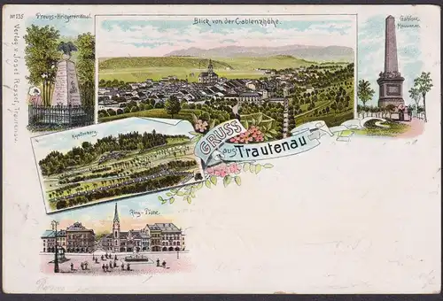 Gruss aus Trautenau - Trutnov Trautenau Ringplatz Gablenzhöhe Kapellenberg Böhmen Bohemia Cesko Czech Cechy Ts