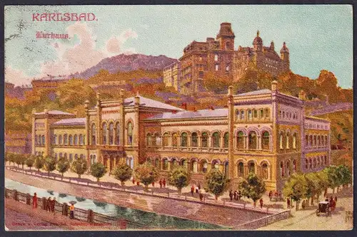 Karlsbad Kurrhaus - Karlovy Vary Gruss aus Karlsbad Böhmen Bohemia Czech Cechy Cesko Tschechien Ansichtskarte