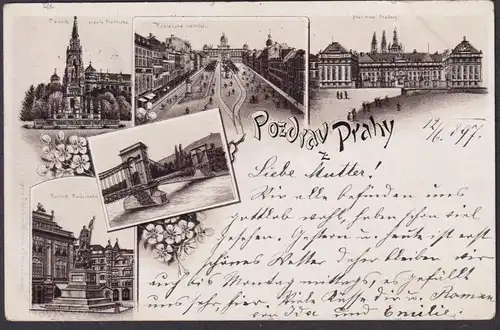 Pozdrav z Prahy - Prag Praha Prague Böhmen Bohemia Czech Cechy Cesko Tschechien Ansichtskarte Postkarte AK pos