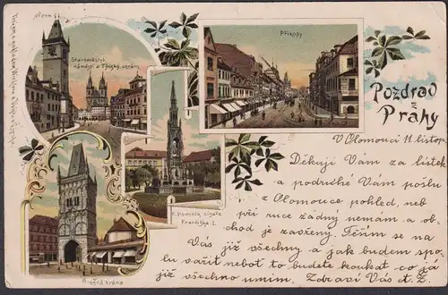 Pozdrav z Prahy - Prag Praha Prague Böhmen Bohemia Czech Cechy Cesko Tschechien Ansichtskarte Postkarte AK pos