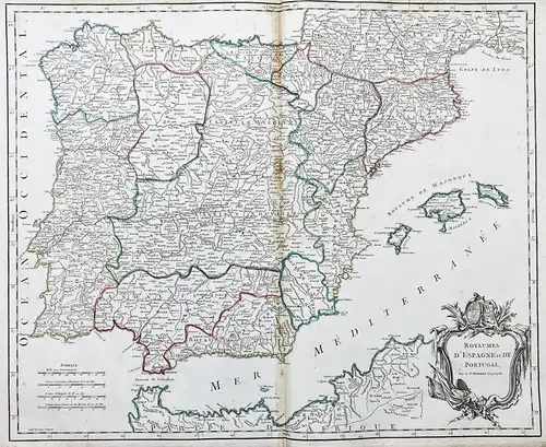 Royaumes d'Espagne et de Portugal - Espana Spain Spanien Portugal Karte map mapa