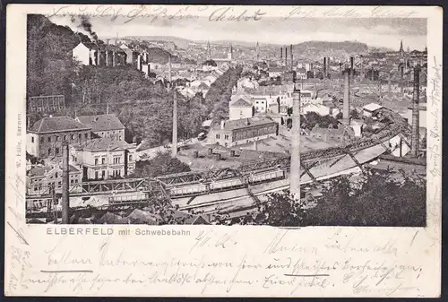 Elberfeld mit Schwebebahn - Ansichtskarte Postkarte AK postcard