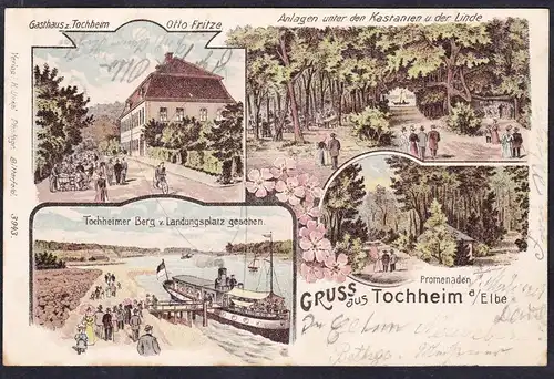 Gruss aus Tochheim a. Elbe - Gasthaus Ansichtskarte Postkarte AK postcard