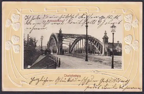 Charlottenburg Schlossbrücke  - Berlin Prägekarte Postkarte Ansichtskarte AK postcard