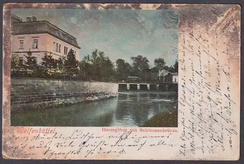 Wolfenbüttel - Herzogthor mit Schleusenbrücke - Postkarte Ansichtskarte AK postcard