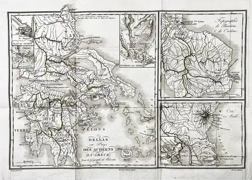 Hellas ou Pays des Acheens la Grece - Greece Griechenland Sizilia Sicily Peleponnes Thurioi Italia Italy Itali