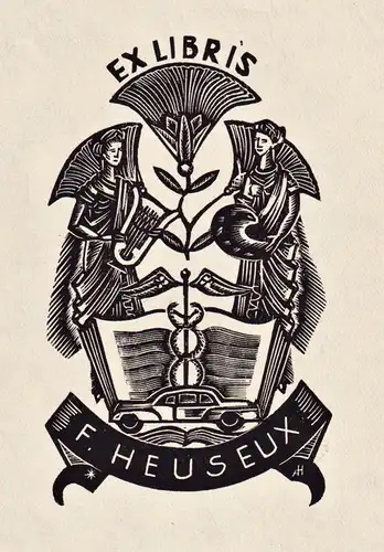 Ex Libris F. Heuseux - Exlibris ex-libris Ex Libris bookplate