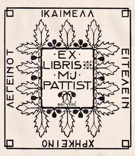 Ex Libris Dr. E.H. Hermans - lesender Mann Exlibris ex-libris Ex Libris bookplate