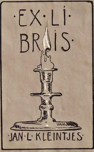 Ex Libris Jan L. Kleintjes - Kerze candle Exlibris ex-libris Ex Libris bookplate