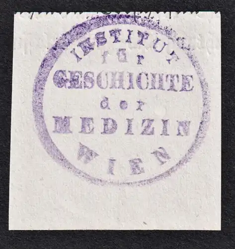 Institut für Geschichte der Medizin Wien - Vienna Stempel stamp Exlibris ex-libris Ex Libris bookplate