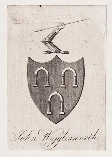 John Wigglesworth - Exlibris ex-libris Ex Libris / Wappen coat of arms / armorial bookplate