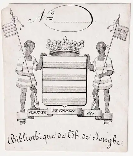 Bibliotheque de Th. de Jonghe - Exlibris ex-libris Ex Libris / Wappen coat of arms / armorial bookplate