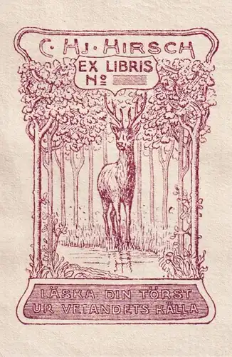 C.Hj. Hirsch - Exlibris ex-libris Ex Libris bookplate