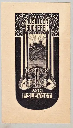 Aus der Bücherei - Von P. Slevogt - Exlibris ex-libris Ex Libris bookplate