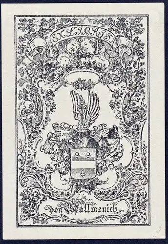 Ex Libris von Wallmenich - Exlibris ex-libris Ex Libris armorial bookplate Wappen coat of arms