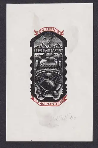 Ex Libris Gianni Mantero - Militaria military war Krieg Italia Italy Italien Exlibris ex-libris Ex Libris book