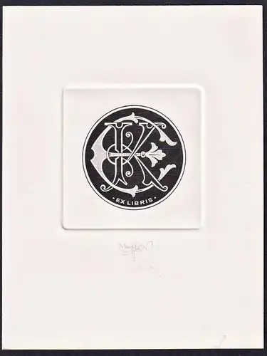 Ex Libris EK - Wien Vienna Exlibris ex-libris Ex Libris bookplate