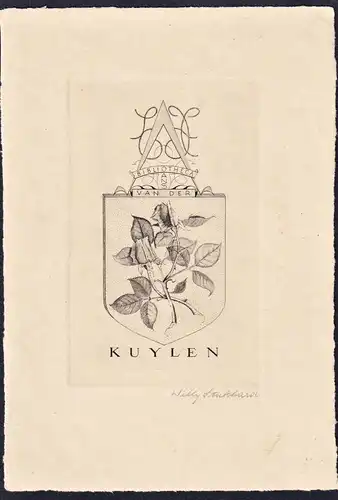 Bibliotheca van der Kuylen - Rose Exlibris ex-libris Ex Libris bookplate