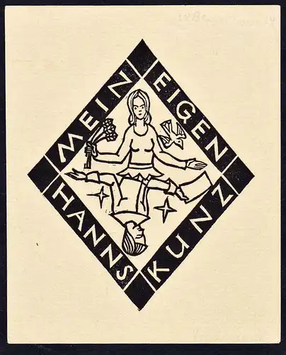 Mein Eigen Hanns Kunz - Exlibris ex-libris Ex Libris bookplate