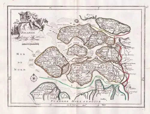 Zelande - Zeeland Middelburg Terneuzen / Nederland Niederlande Netherlands Holland / Karte map