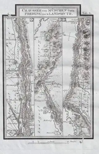 Chaussee von München über Freising nach Landshuth [Tab A] - Freising Landshut München Garching Moosburg / K