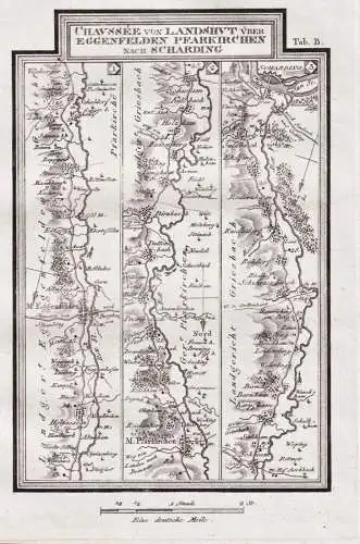 Chaussee von Landshut über Eggenfelden Pfarkirchen nach Scharding [Tab B] - Eggenfelden Pfarrkirchen Schardin