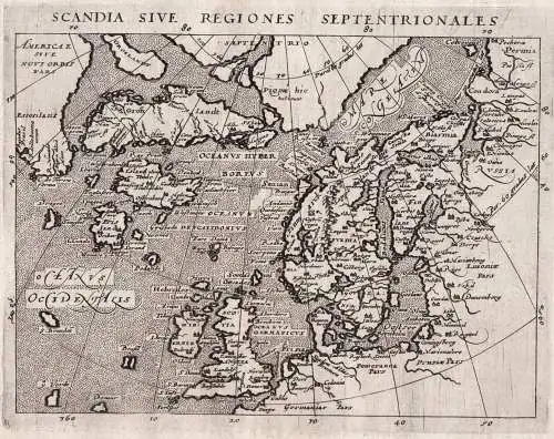 Scandia sive regiones septentrionales - Scandinavia Skandinavien / Norge Sverige Danmark Suomi Norway Sweden D