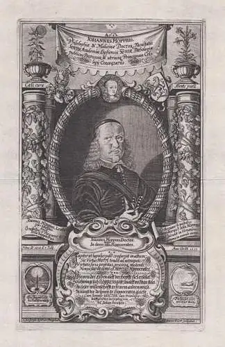 Joannes Hoppius Doctor - Johannes Hoppe (1616-1654) Mediziner doctor Löwenberg Leipzig Medizin medicine Portr