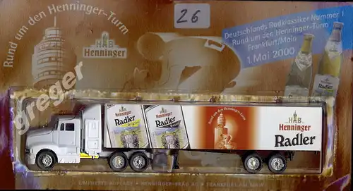 Bier-Werbetruck-LKW-Biertruck Henninger Radler    .Nr.26