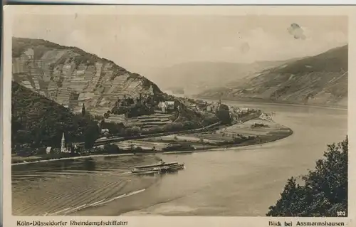 Köln-Düsseldorf v. 1934 Köln-Düsseldorfer Rheindampfschifffahrt-Blick bei Assmannshausen (AK661)