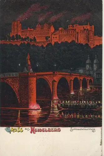 Heidelberg v. 1904 Schloßbeleuchtung (AK738) 