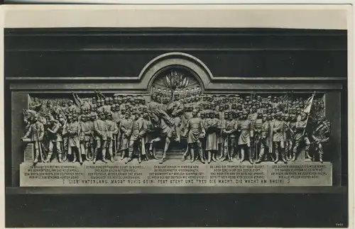 Rüdesheim v. 1938 Hauptrelief am National-Denkmal auf dem Niederwald (AK869)