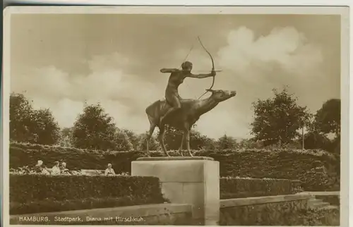 Hamburg v. 1934 Stadtpark - Diana mit Hirschkuh (AK1141)