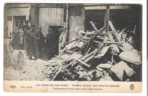 Paris -Les Zeppelins - Crimes odieux des pirates boches - 1918 (AK4222) 