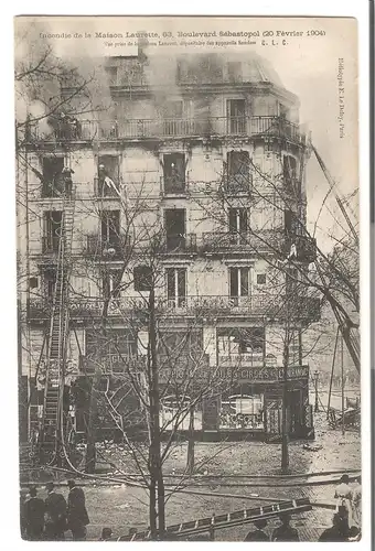 Paris - Incendie de la Maison Laurette, Boulevard Sébastopol - 1904 (AK4223)