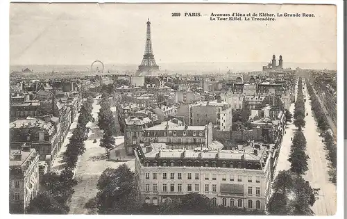 Paris - Avenue d'lénea et de Kleber - Le Grande Roue - La Tour Eiffel - Le Trocadére. von 1902 (AK4601)