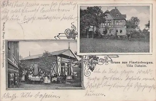 alte orig. AK Finsterbergen b Friedrichroda Gasthaus Villa Daheim 1913 Vorkrieg