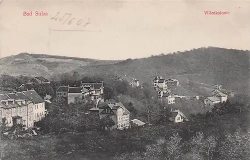 alte orig. AK Bad Sulza b Lehesten Dornburg Villen Kolonie 1907 Vorkrieg