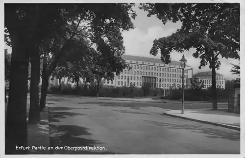 alte orig. AK Erfurt Partie an der Oberpostdirektion Strasse 1932 Vorkrieg