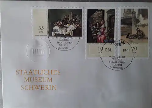 1982 Staatliches Museum Schwerin  FDC 2 (MiNr.2727,2727,2730)  SSt Berlin 10.08.82