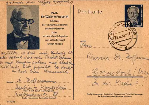 Berlin - Gornsdorf GA P 52 / 01 -  Prof. Dr. Walter Friedrich