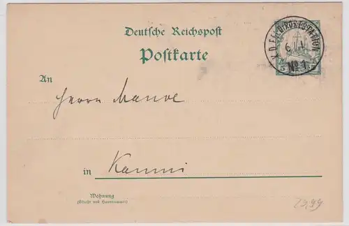 901569 Ganzsache P1 Kiautschou China Stempel K.D.Feldpostexpedition Nr.1 Kaumi