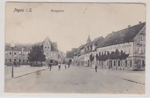 82250 AK Pegau in Sachsen Königsplatz 1907
