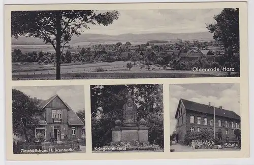 903048 Mehrbild Ak Oldenrode Harz Kriegerdenkmal, Schule usw. 1940