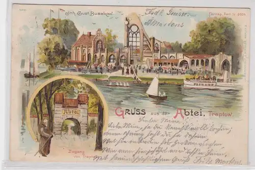 904261 Ak Lithographie Gruß aus der Abtei Treptow 1899