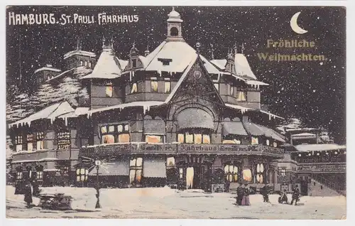 90319 Ak Fröhliche Weihnachten - Hamburg St. Pauli Fährhaus 1907