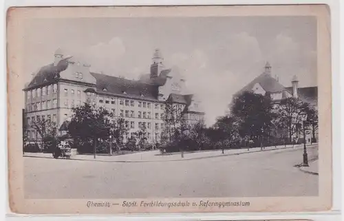 901670 Ak Chemnitz - Städtische Fortbildungsschule und Reformgymnasium 1918