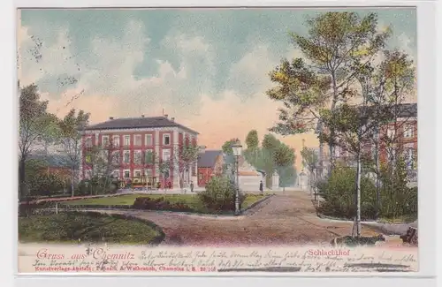 905398 Ak Gruß aus Chemnitz Schlachthof 1902