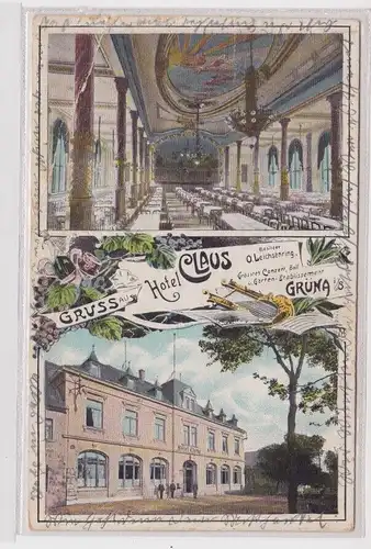 905632 AK Grüna - Mehrbild, Gruss aus Hotel Claus 1911